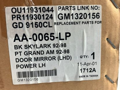 NEW AFTERMARKET GM1320156 Left Mirror - 1992-1998 Buick Skylark, Grand Am