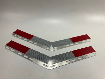 Globetech GT-27RT35 Angled Aluminum Conspicuity Strips Red White Reflective DOT