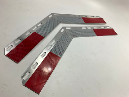 Globetech GT-27RT35 Angled Aluminum Conspicuity Strips Red White Reflective DOT