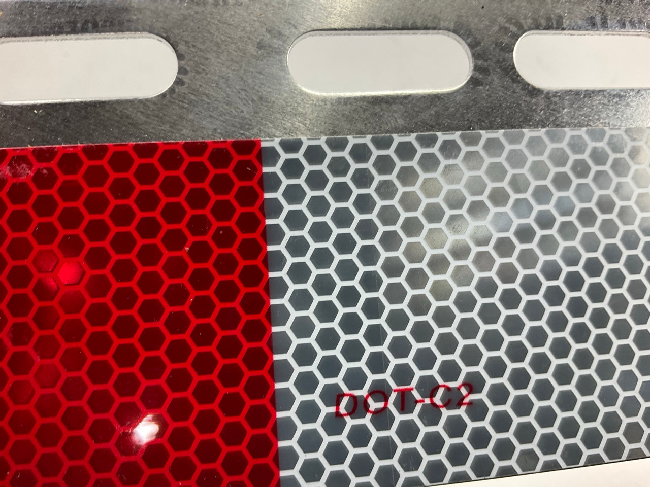 Globetech GT-27RT35 Angled Aluminum Conspicuity Strips Red White Reflective DOT
