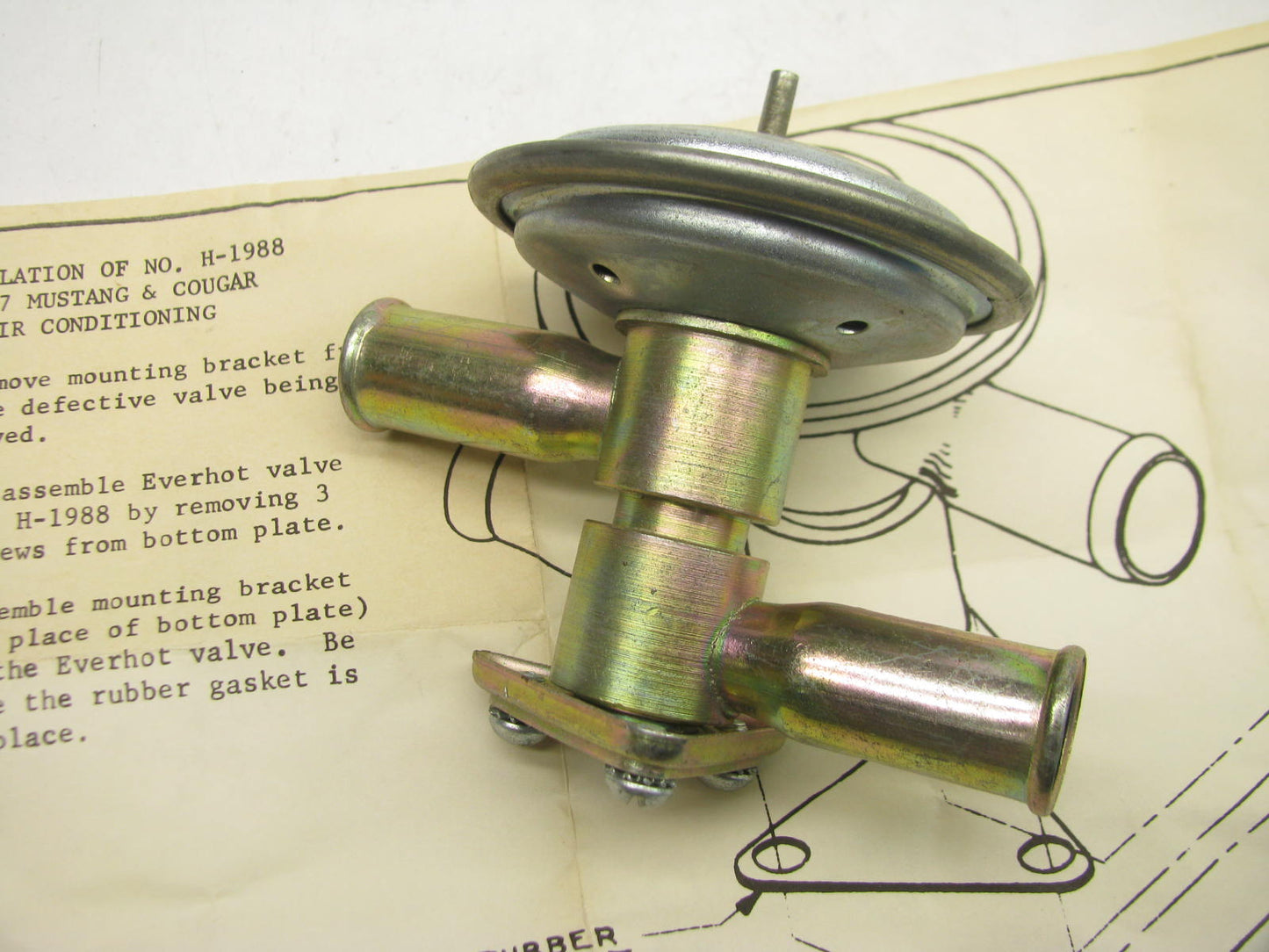 NEW - OUT OF BOX H1988 HVAC Heater Valve 1967 Ford Mustang & Mercury Cougar A/C