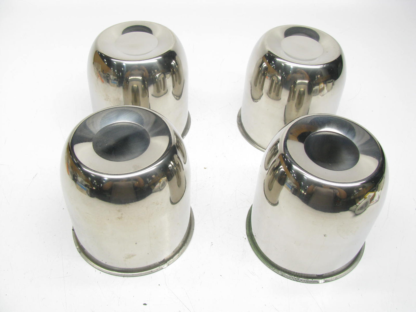 (4) NEW - UNBOXED Chrome Wheel Center Hub Caps 4-1/2'' OD 4-3/16'' Hub Push-Thru