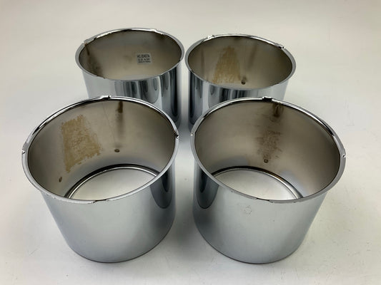 (4) Gorilla HC204STA Chrome Wheel Center Hub Caps 4-1/4''OD 4-3/16'' Hub Push-Thru