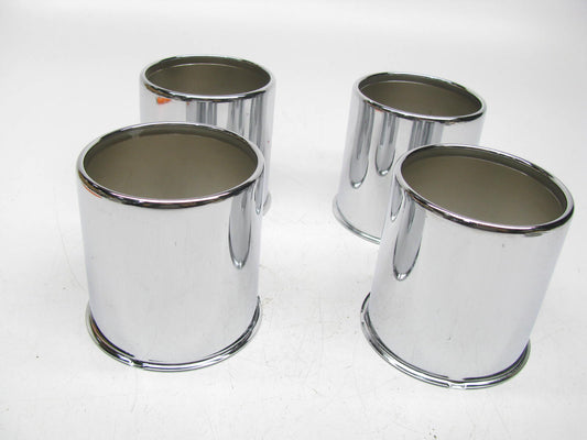 (4) UNBOXED HC-217A Chrome Wheel Center Hub Caps 3-9/16'' OD 3.3'' Hub Push-Thru