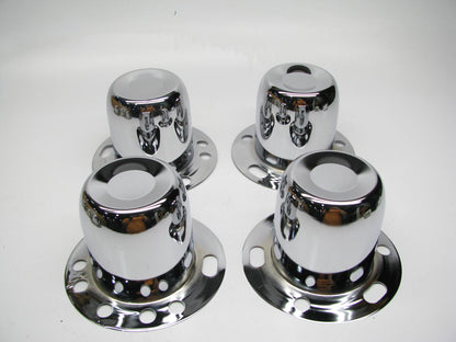 (4) NEW Gorilla HC227 Chrome 4.25'' Push-thru Closed Wheel Hub Caps Center Covers