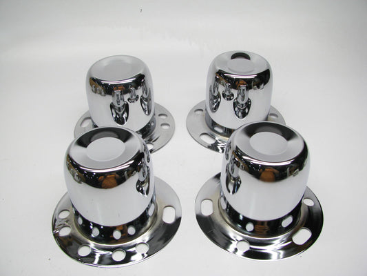 (4) NEW Gorilla HC227 Chrome 4.25'' Push-thru Closed Wheel Hub Caps Center Covers