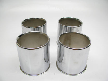 (x4)  HC204M Chrome Push Thru Open  Wheel Center Cap