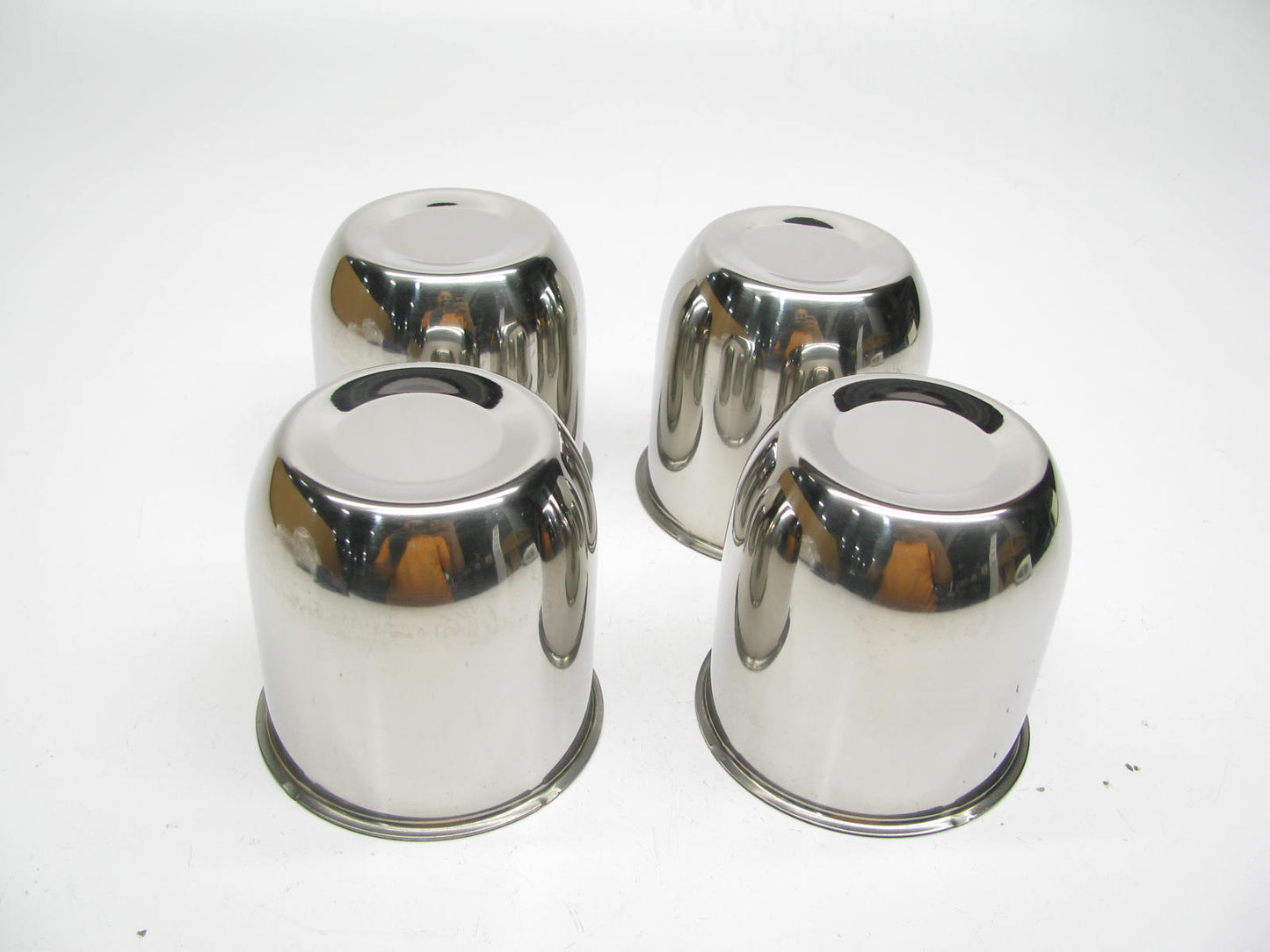 (4) NEW UNBOXED - HC216SS Stainless Polished Wheel Center Hub Caps 3-9/16'' OD