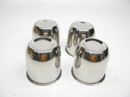 (4) NEW UNBOXED - HC216SS Stainless Polished Wheel Center Hub Caps 3-9/16'' OD
