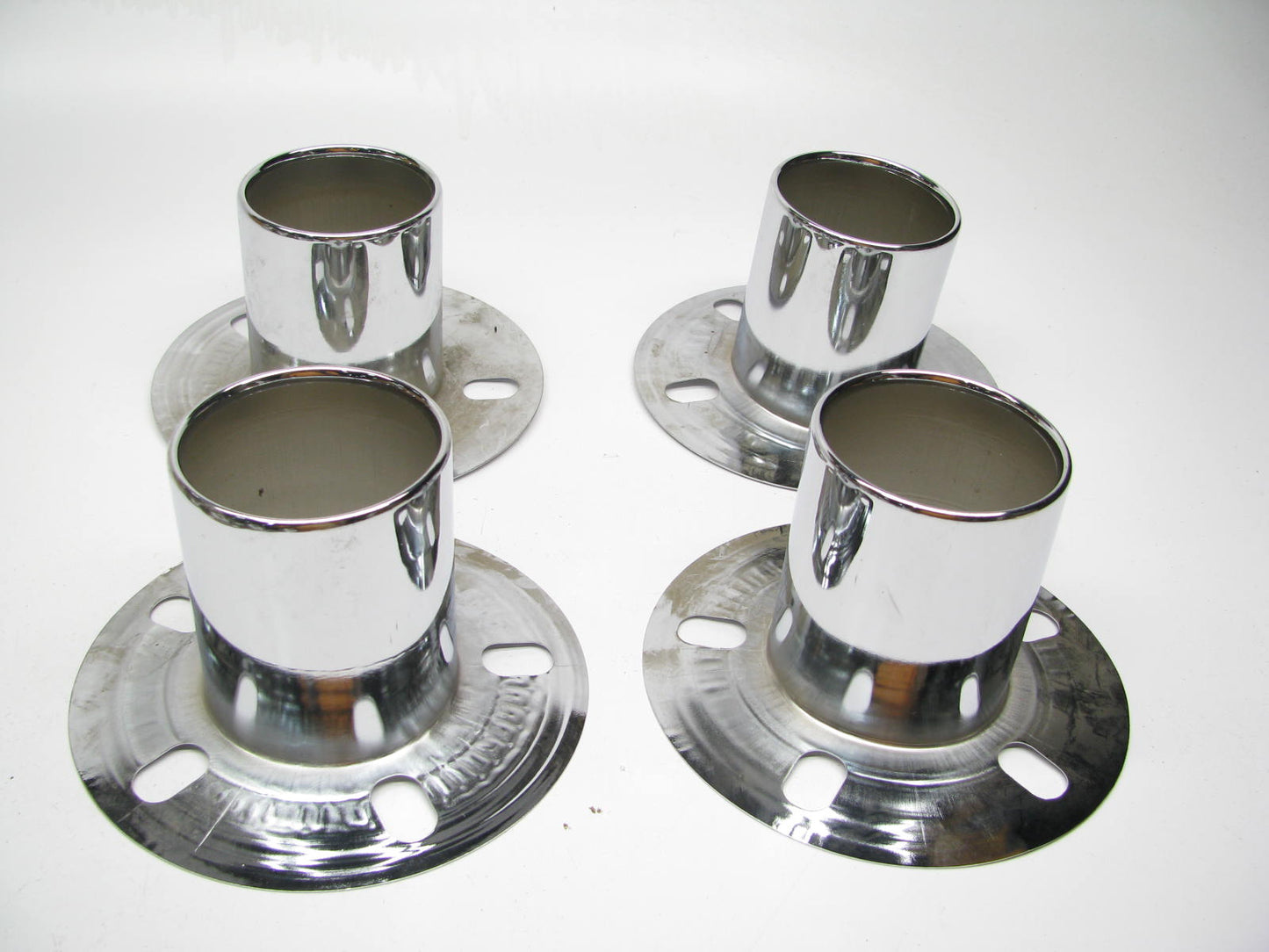 (4) Gorilla Chrome Wheel Center Hub Cap 3.5''H Push-Thru, Derby Open-End HC231