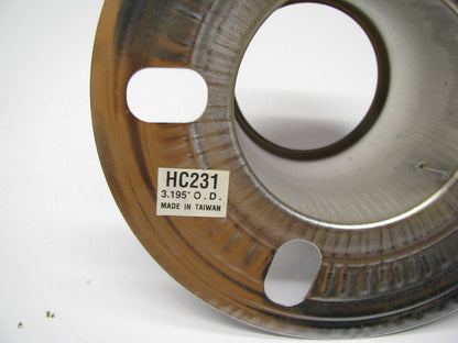 (x4) Chrome Wheel Center Hub Cap 3.5''H Push-Thru, Derby Open-End HC231