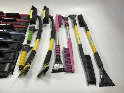 40 Assorted Mixed Ice Scrapers & Snow Broom Brushes - ICE SCRAPER Lot #10
