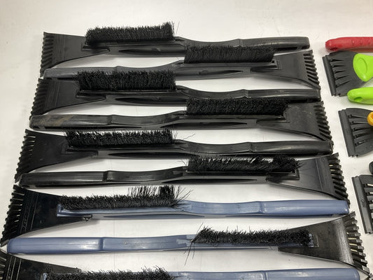 35 Assorted Mixed Ice Scrapers & Snow Broom Brushes - ICE SCRAPER Lot #11