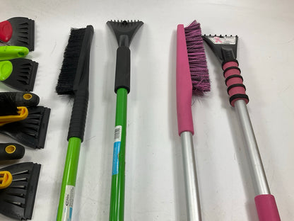 35 Assorted Mixed Ice Scrapers & Snow Broom Brushes - ICE SCRAPER Lot #11