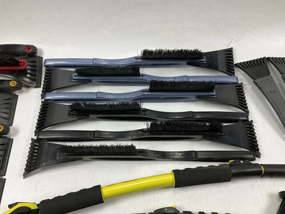 35 Assorted Mixed Ice Scrapers & Snow Broom Brushes - ICE SCRAPER Lot #13