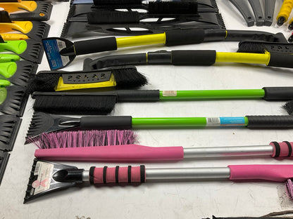 35 Assorted Mixed Ice Scrapers & Snow Broom Brushes - ICE SCRAPER Lot #13