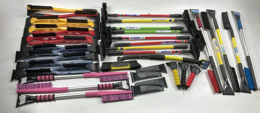 39 Assorted Mixed Ice Scrapers & Snow Broom Brushes - ICE SCRAPER Lot #16