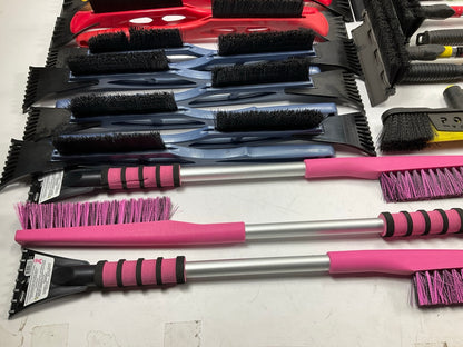 39 Assorted Mixed Ice Scrapers & Snow Broom Brushes - ICE SCRAPER Lot #16