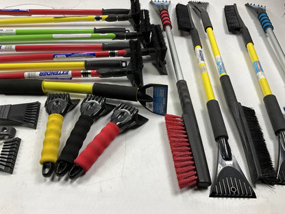 39 Assorted Mixed Ice Scrapers & Snow Broom Brushes - ICE SCRAPER Lot #16