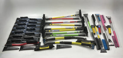 35 Assorted Mixed Ice Scrapers & Snow Broom Brushes - ICE SCRAPER Lot #17