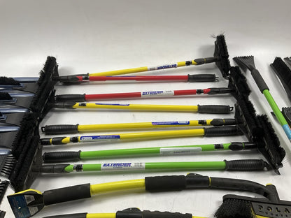 35 Assorted Mixed Ice Scrapers & Snow Broom Brushes - ICE SCRAPER Lot #17