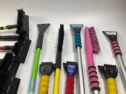 35 Assorted Mixed Ice Scrapers & Snow Broom Brushes - ICE SCRAPER Lot #17