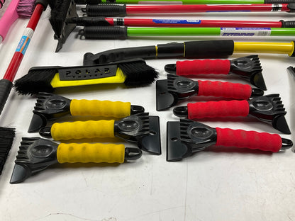 35 Assorted Mixed Ice Scrapers & Snow Broom Brushes - ICE SCRAPER Lot #18