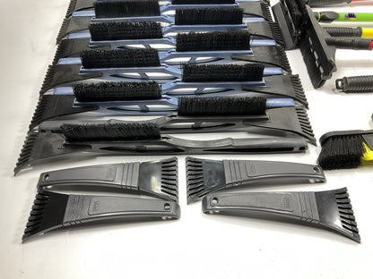 35 Assorted Mixed Ice Scrapers & Snow Broom Brushes - ICE SCRAPER Lot #19