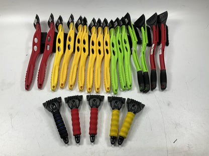 35 Assorted Mixed Ice Scrapers & Snow Broom Brushes - ICE SCRAPER Lot #1