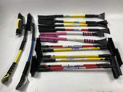 35 Assorted Mixed Ice Scrapers & Snow Broom Brushes - ICE SCRAPER Lot #1