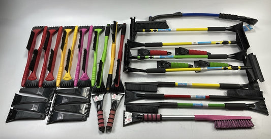 35 Pcs -  Assorted Mixed Ice Scraper & Snow Broom Brush - ICE SCRAPER Lot # 20