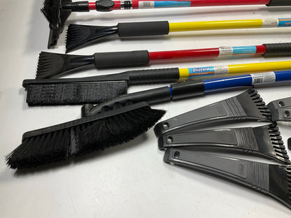 35 Assorted Mixed Ice Scrapers & Snow Broom Brushes - ICE SCRAPER Lot #24