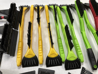 35 Assorted Mixed Ice Scrapers & Snow Broom Brushes - ICE SCRAPER Lot #24