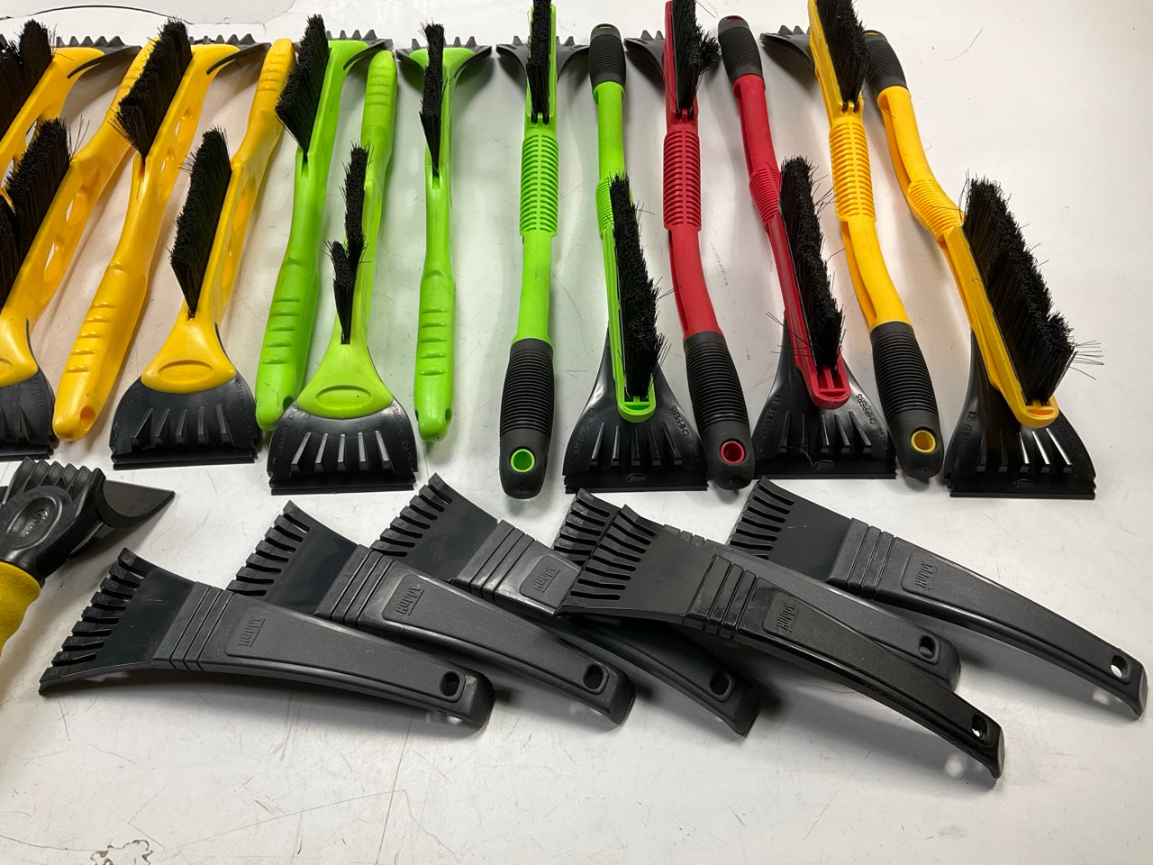 35 Assorted Mixed Ice Scrapers & Snow Broom Brushes - ICE SCRAPER Lot #24