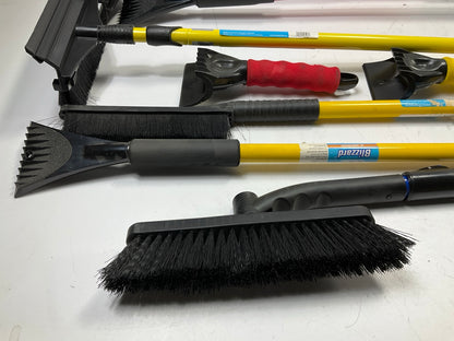31 Assorted Mixed Ice Scrapers & Snow Broom Brushes - ICE SCRAPER Lot #25