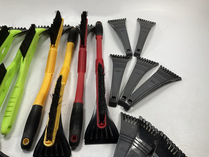 31 Assorted Mixed Ice Scrapers & Snow Broom Brushes - ICE SCRAPER Lot #25