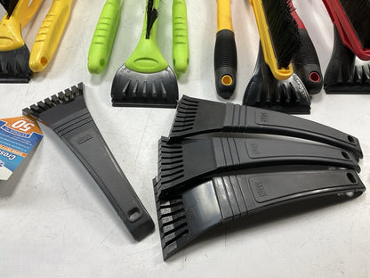 31 Assorted Mixed Ice Scrapers & Snow Broom Brushes - ICE SCRAPER Lot #25