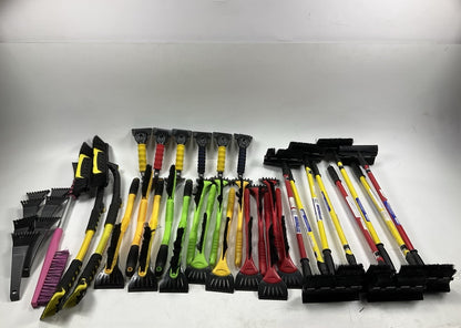 39 Assorted Mixed Ice Scrapers & Snow Broom Brushes - ICE SCRAPER Lot #2
