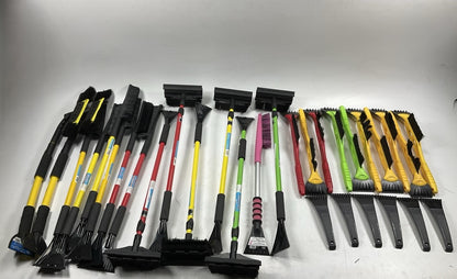 31 Assorted Mixed Ice Scrapers & Snow Broom Brushes - ICE SCRAPER Lot #4