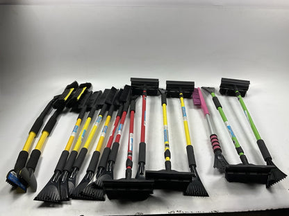 31 Assorted Mixed Ice Scrapers & Snow Broom Brushes - ICE SCRAPER Lot #4