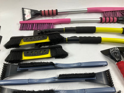 35 Assorted Mixed Ice Scrapers & Snow Broom Brushes - ICE SCRAPER Lot #6