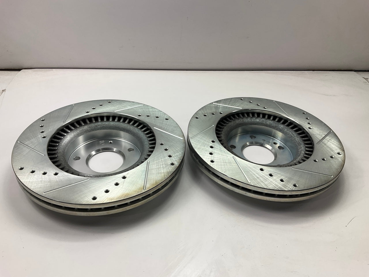 NEW UNBOXED POWER STOP JBR1531 Front Brake Rotors - Slotted & Cross-drilled