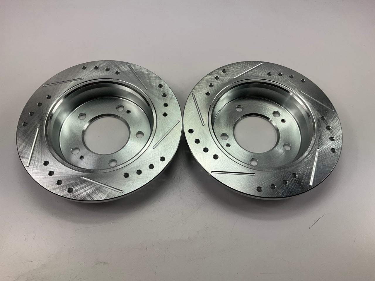 NEW UNBOXED Powerstop JBR1563XL & JBR1563XR Rear Brake Rotors, Slotted & Drilled