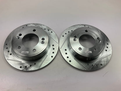 NEW UNBOXED Powerstop JBR1563XL & JBR1563XR Rear Brake Rotors, Slotted & Drilled