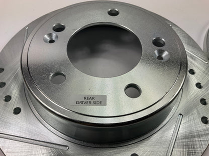 NEW UNBOXED Powerstop JBR1563XL & JBR1563XR Rear Brake Rotors, Slotted & Drilled