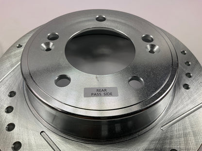 NEW UNBOXED Powerstop JBR1563XL & JBR1563XR Rear Brake Rotors, Slotted & Drilled