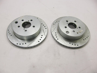 Rear Slotted Drilled Rotors Pair For 2015-2020 Subaru WRX W/O Eyesight