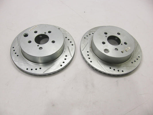 Rear Slotted Drilled Rotors Pair For 2015-2020 Subaru WRX W/O Eyesight