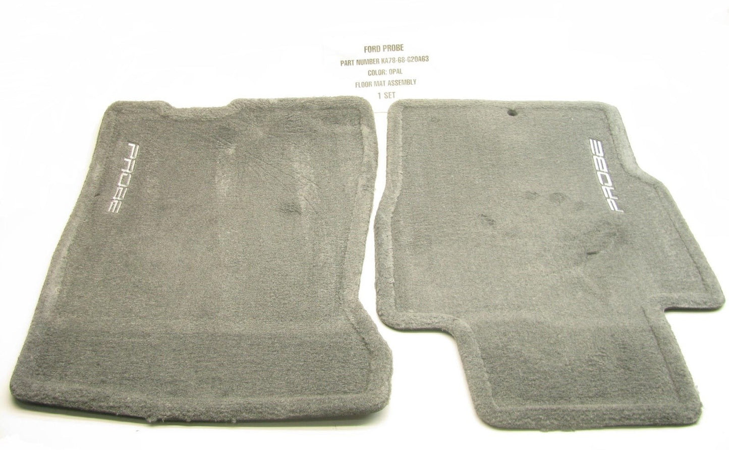 NEW - OEM GENUINE 1993-1997 Ford Probe OPAL (GRAY) Factory Floor Mat Carpet Set