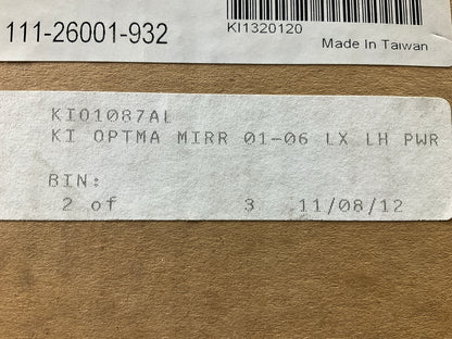 New Aftermarket KI01087AL Left Power Mirror, NonOEeated For 2001-2006 Kia Optima
